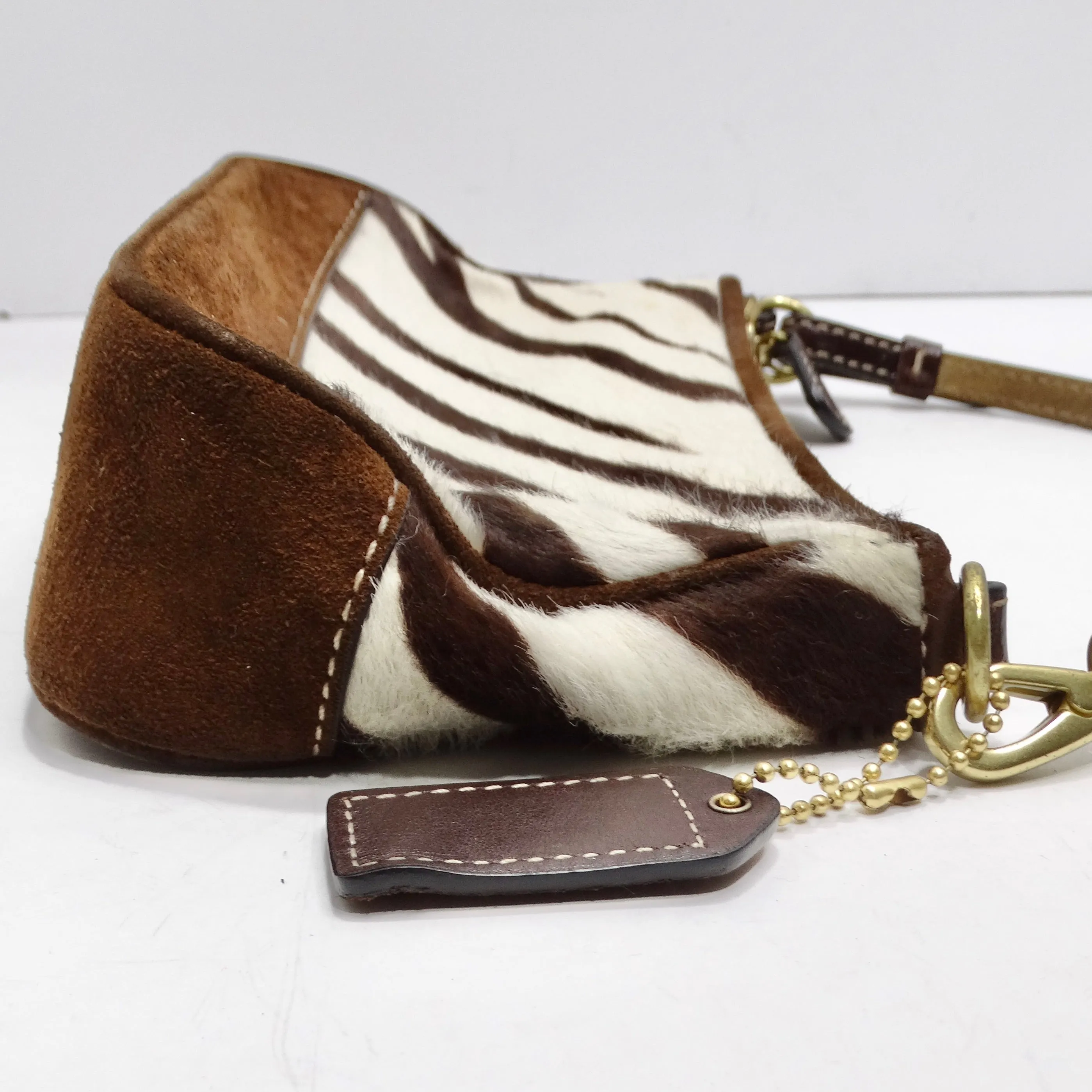 Coach 1990s Zebra Print Calf Hair Shoulder Bag