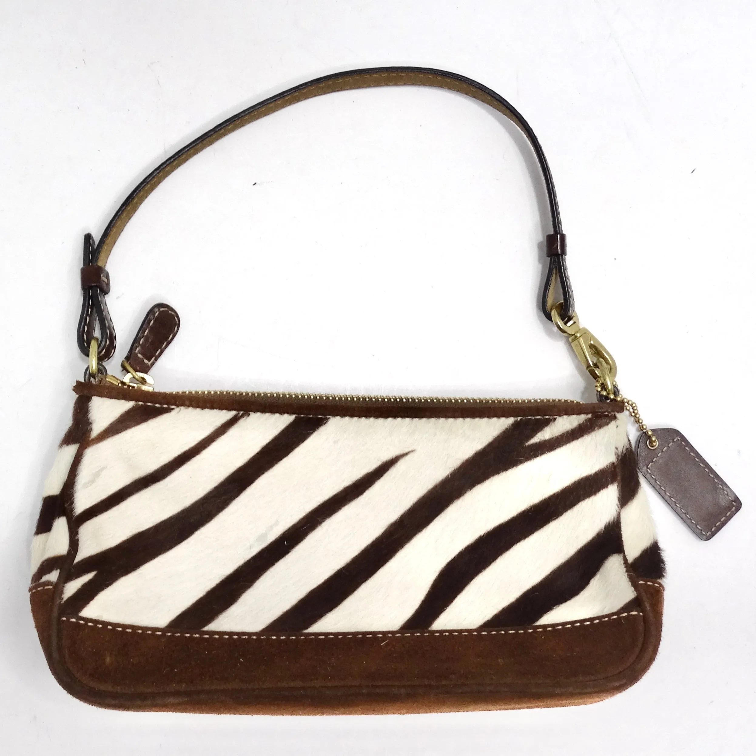 Coach 1990s Zebra Print Calf Hair Shoulder Bag