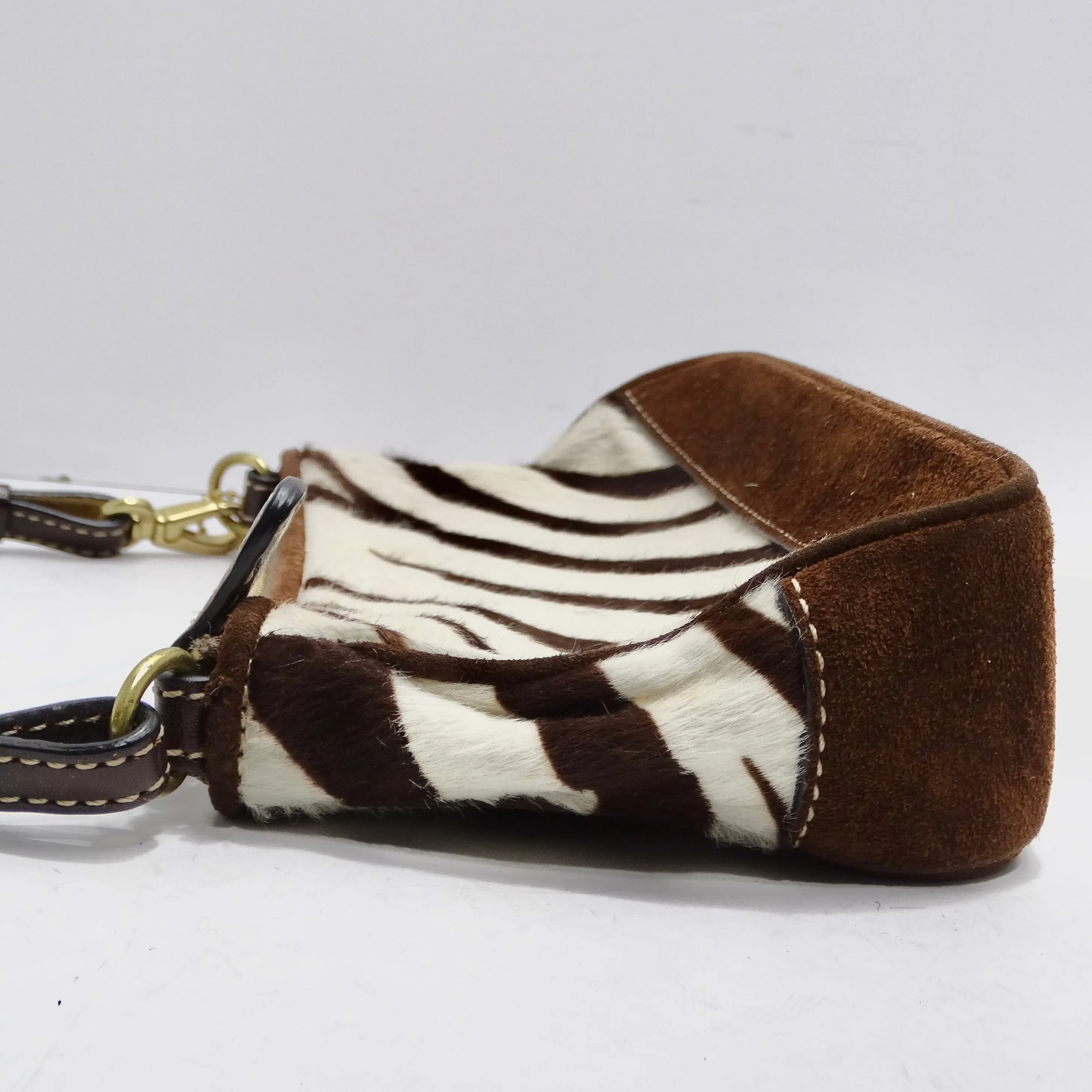 Coach 1990s Zebra Print Calf Hair Shoulder Bag