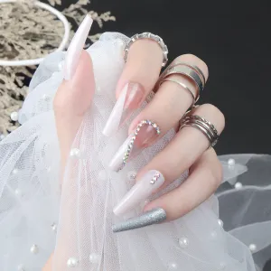 Coffin Clear beveled edge silver onion pink white