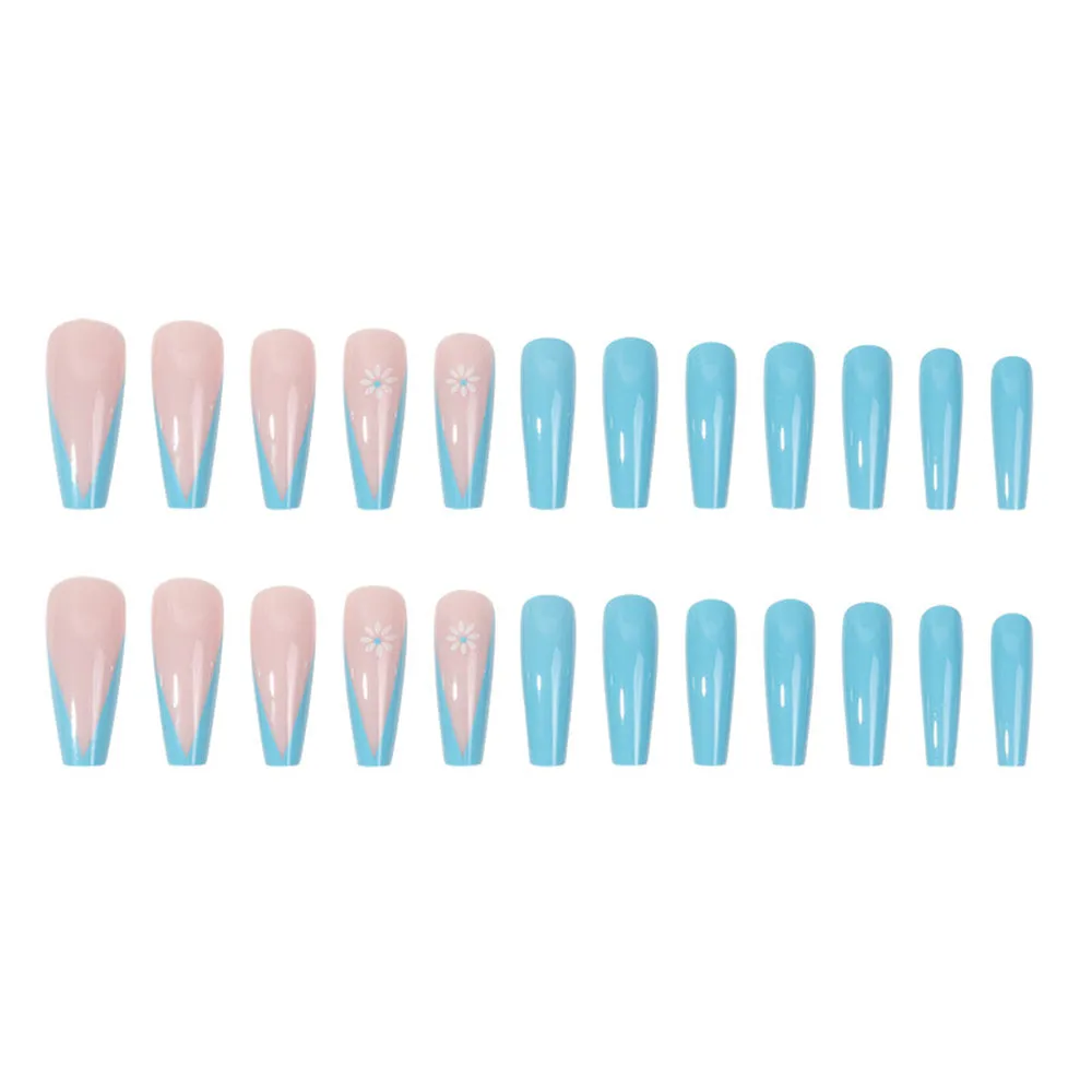 Coffin V French Flower Sky Blue