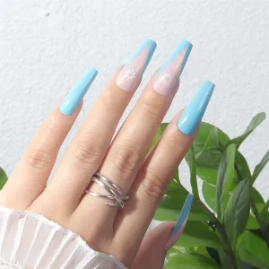 Coffin V French Flower Sky Blue
