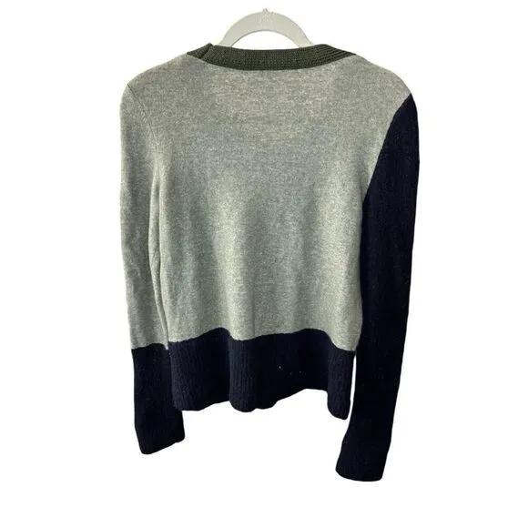 COS color block green/blue/ pink wool knit Sweater Small