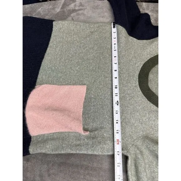 COS color block green/blue/ pink wool knit Sweater Small