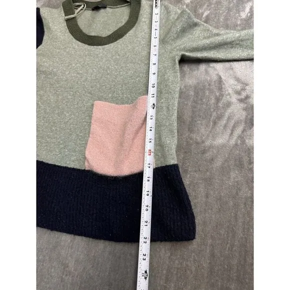 COS color block green/blue/ pink wool knit Sweater Small