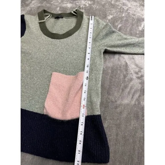 COS color block green/blue/ pink wool knit Sweater Small