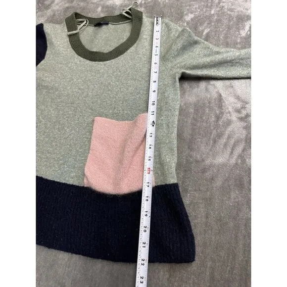 COS color block green/blue/ pink wool knit Sweater Small