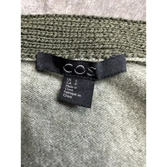 COS color block green/blue/ pink wool knit Sweater Small