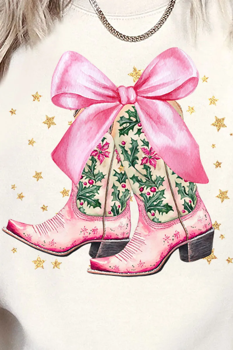 Cowgirl Christmas Boots Unisex NuBlend Crew Sweatshirt