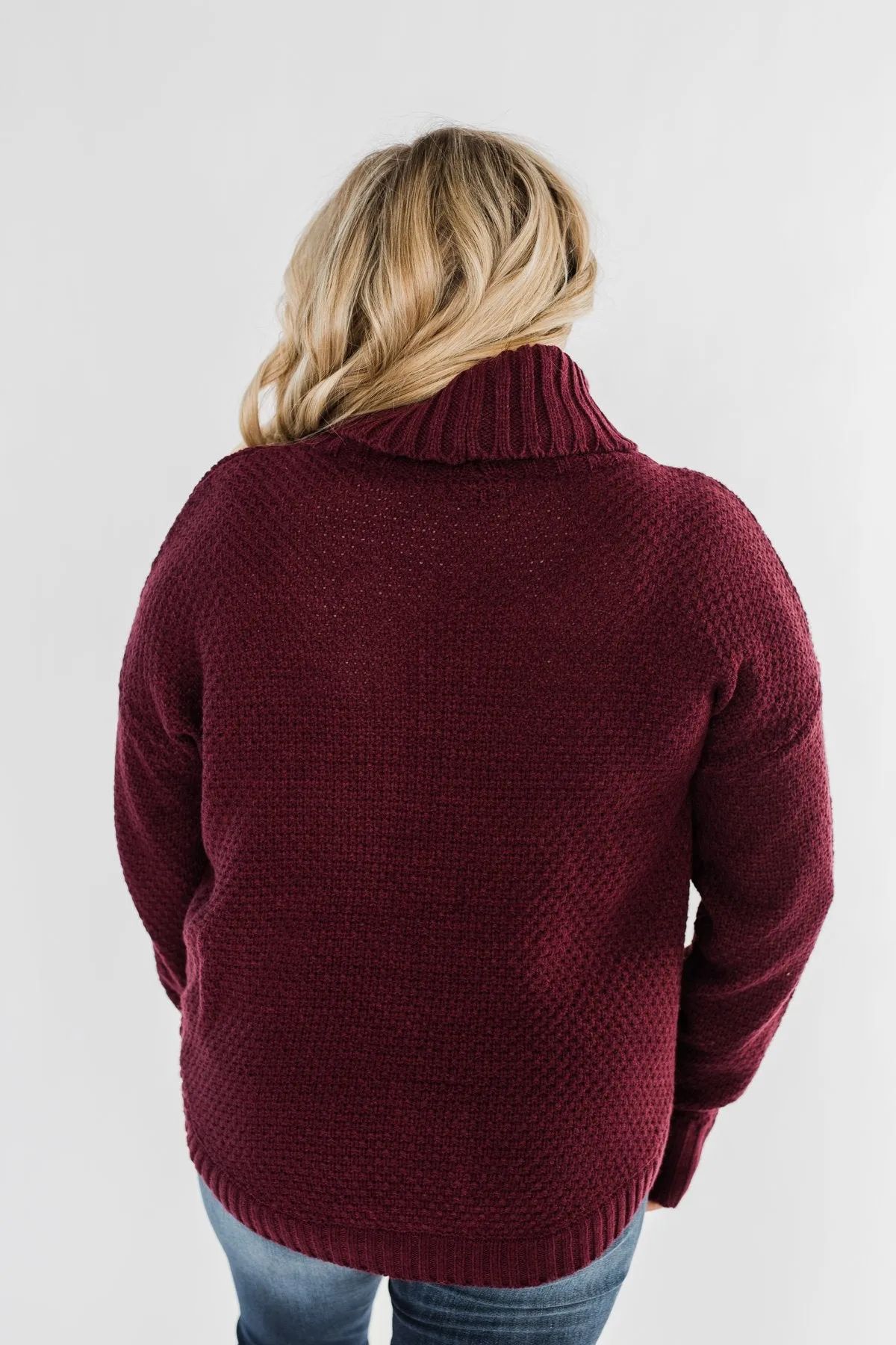 Daily Smiles Turtle Neck Sweater- Burgundy