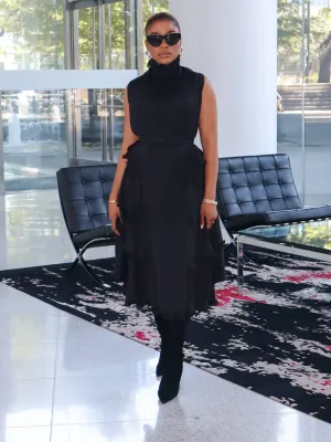 Denise Ruffle Dress (Black)