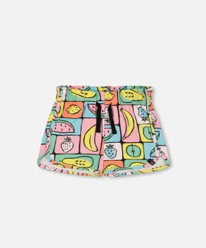 Deux Par Deux Fruit Print Jersey Short