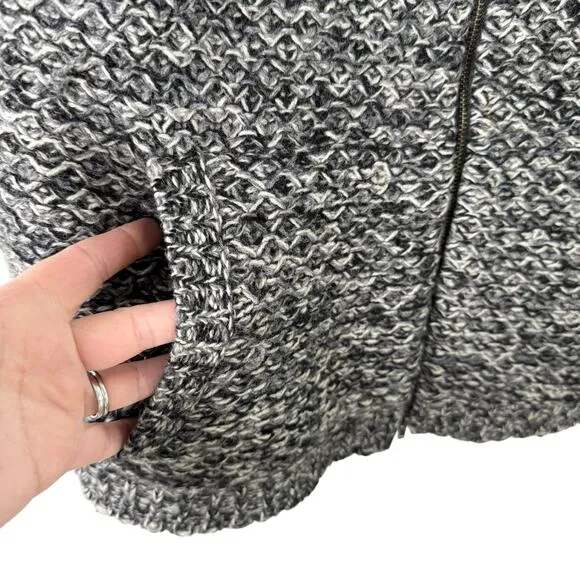 Eileen Fisher Gray Tweedy Yak Merino Wool Knit Sweater Vest Full Zip Pockets, 3X