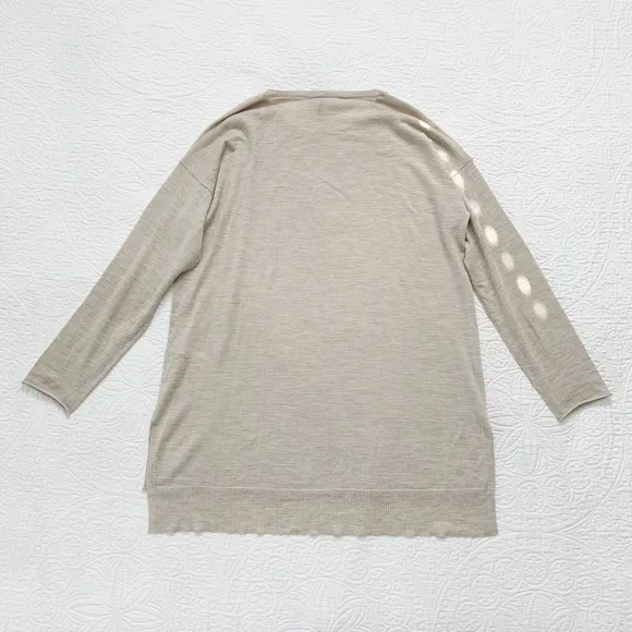Eileen Fisher Merino Wool Featherweight Crewneck Pullover, Oatmeal