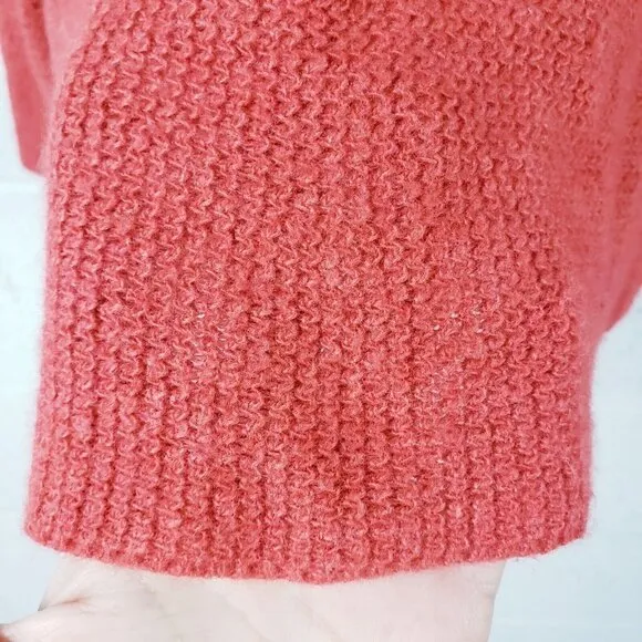 Eileen Fisher Women's Medium V-Neck Sweater Ribbed Boxy Wool Cashmere Knit