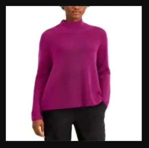 Eileen Fisher Women's Merino Wool Turtleneck Sweater Purple