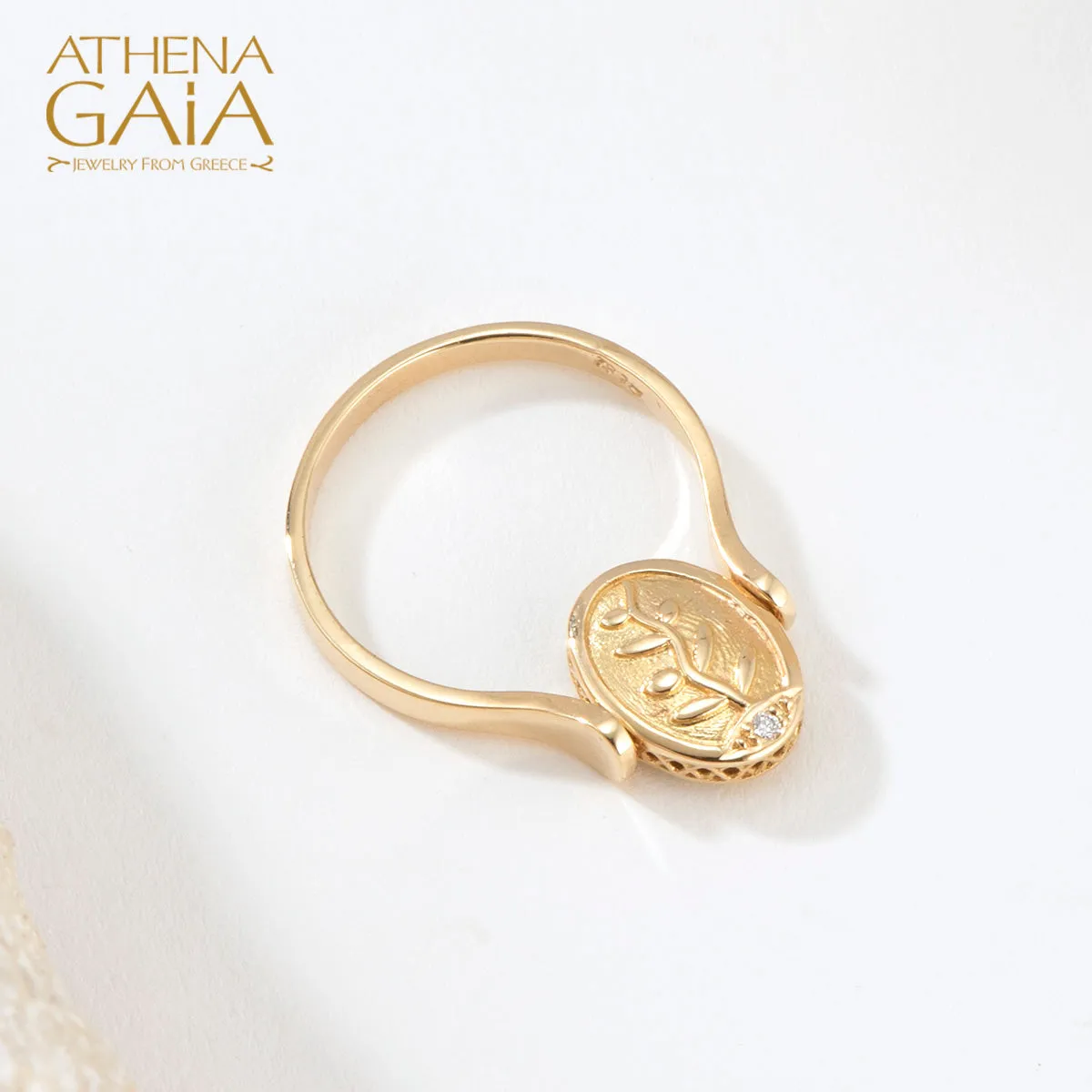 Elegant Rotating Tree of Life Enamel Ring