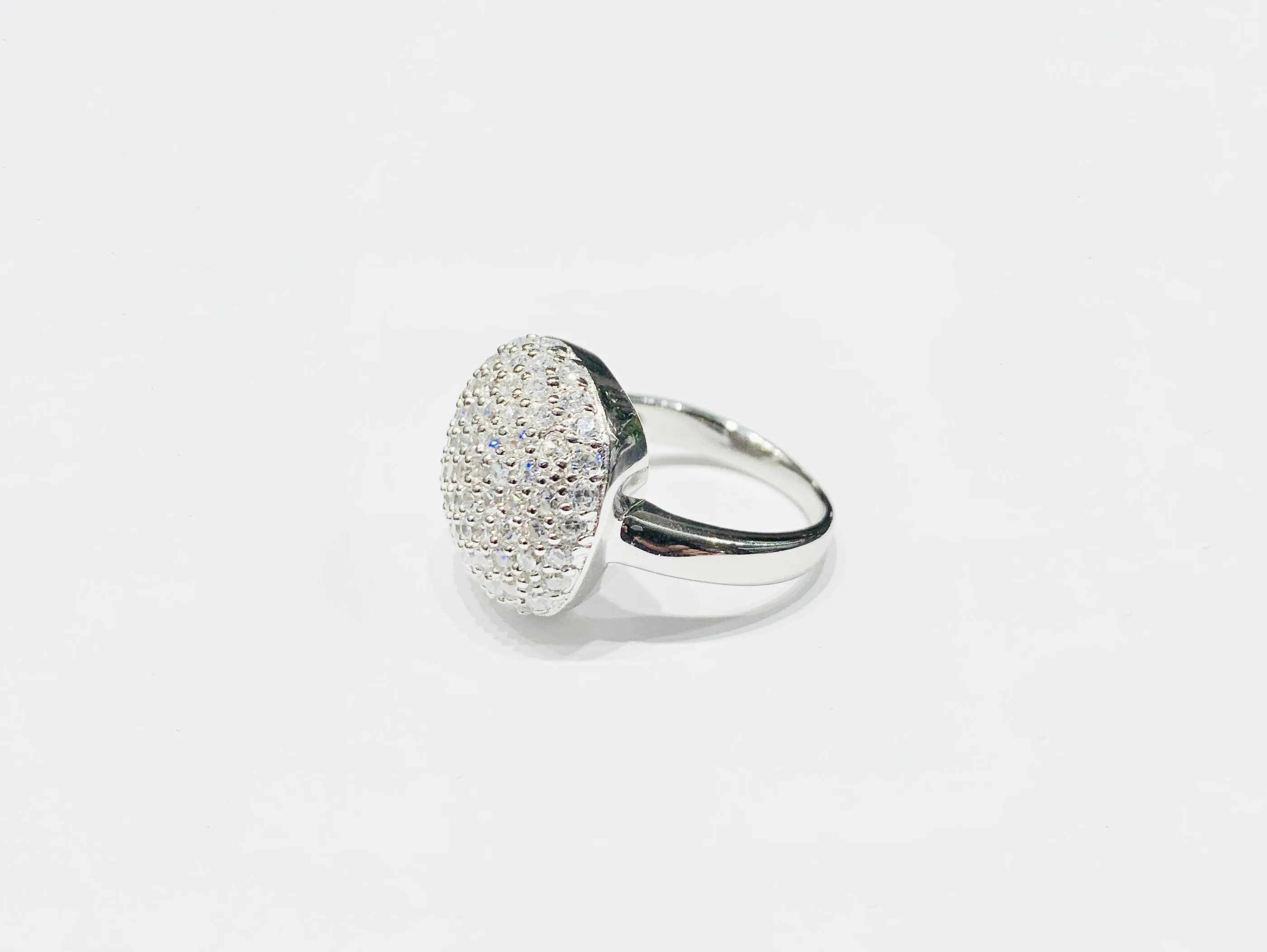 Elegant Round CZ Ring (Silver).