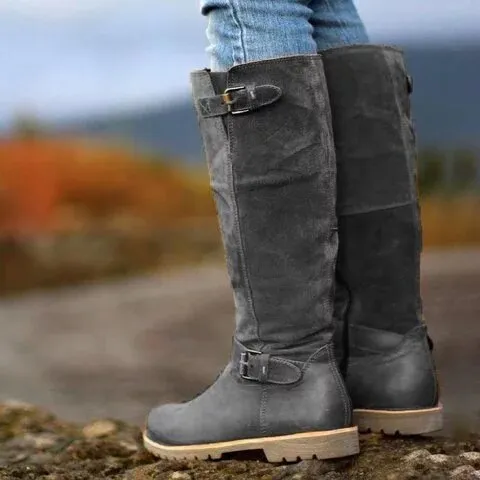 Fashion Women Boots Buckle Strap Sexy High Heels Women Shoes Lace Up Winter Knee-High Boots Warm Size 35-53 Nice Boots