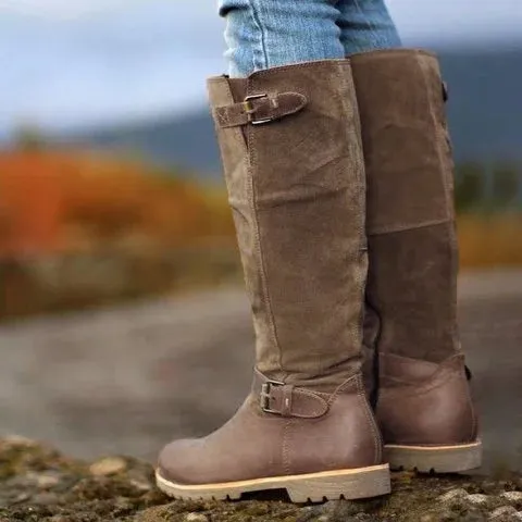 Fashion Women Boots Buckle Strap Sexy High Heels Women Shoes Lace Up Winter Knee-High Boots Warm Size 35-53 Nice Boots