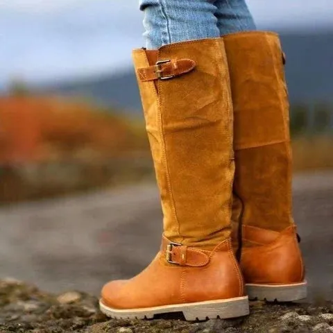 Fashion Women Boots Buckle Strap Sexy High Heels Women Shoes Lace Up Winter Knee-High Boots Warm Size 35-53 Nice Boots