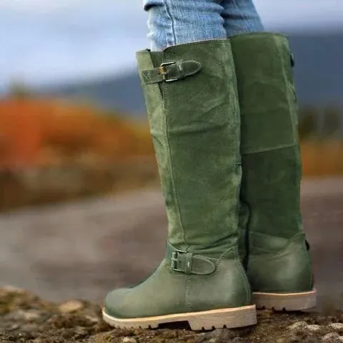 Fashion Women Boots Buckle Strap Sexy High Heels Women Shoes Lace Up Winter Knee-High Boots Warm Size 35-53 Nice Boots