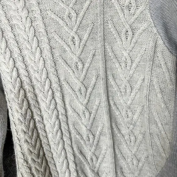 Fate Please Yourself Gray and Cream Open Shawl Chunky Cardigan, EUC, Small