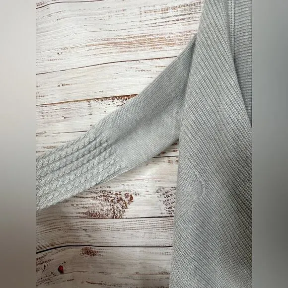 Fate Please Yourself Gray and Cream Open Shawl Chunky Cardigan, EUC, Small
