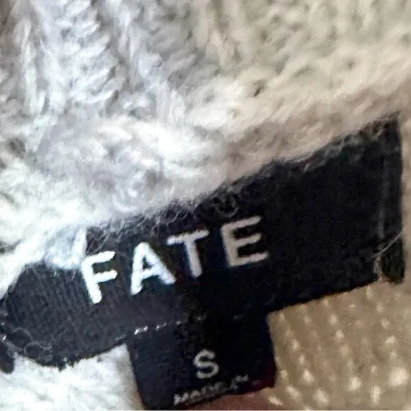 Fate Please Yourself Gray and Cream Open Shawl Chunky Cardigan, EUC, Small