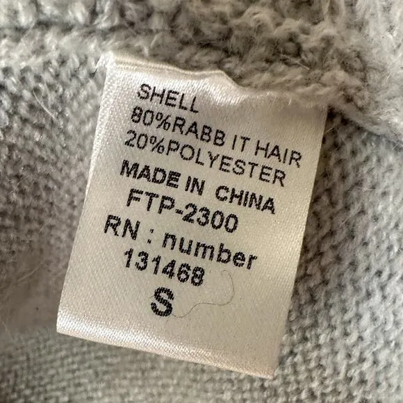 Fate Please Yourself Gray and Cream Open Shawl Chunky Cardigan, EUC, Small