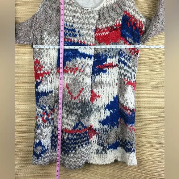 Free People Fireworks Chunky Knit Cardigan Sweater With Lining Multicolor Size S