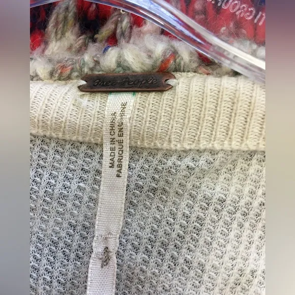 Free People Fireworks Chunky Knit Cardigan Sweater With Lining Multicolor Size S