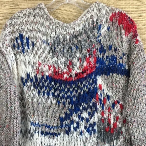 Free People Fireworks Chunky Knit Cardigan Sweater With Lining Multicolor Size S