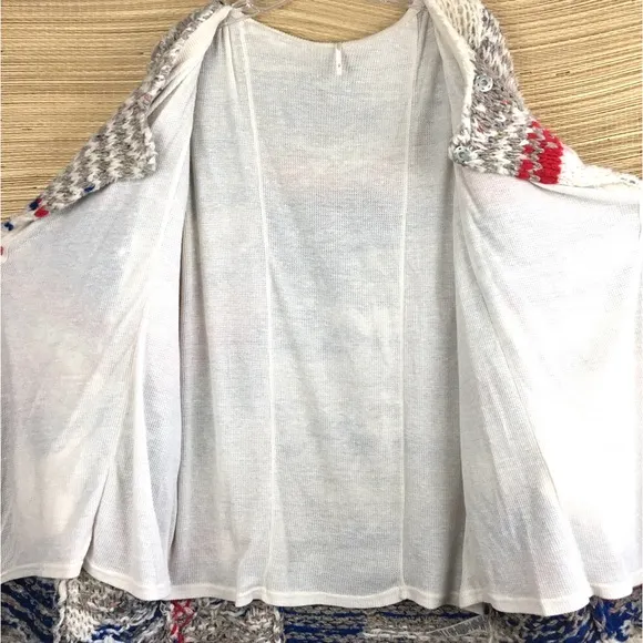 Free People Fireworks Chunky Knit Cardigan Sweater With Lining Multicolor Size S