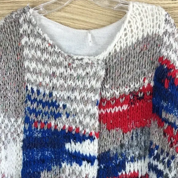 Free People Fireworks Chunky Knit Cardigan Sweater With Lining Multicolor Size S