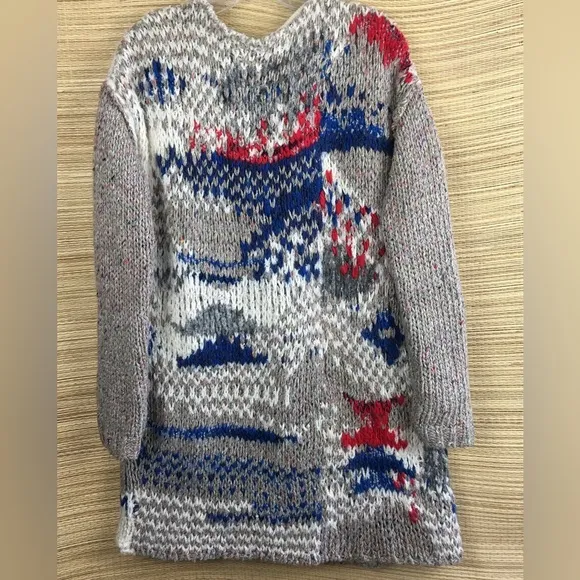 Free People Fireworks Chunky Knit Cardigan Sweater With Lining Multicolor Size S