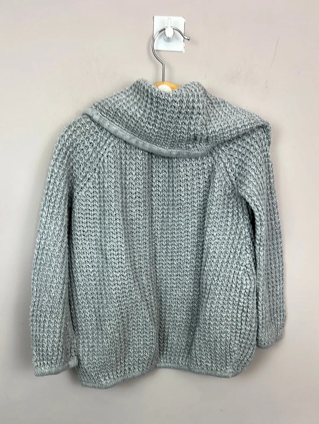 GAP Grey sparkle shawl collar cardigan 4-5y