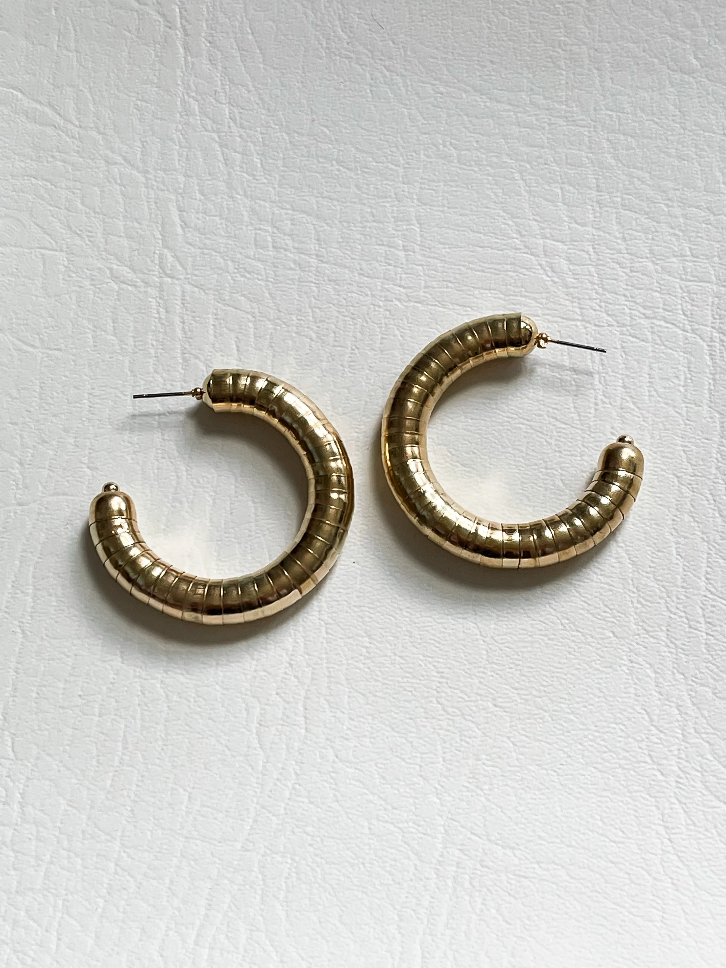 Gold Snakeskin Hoops