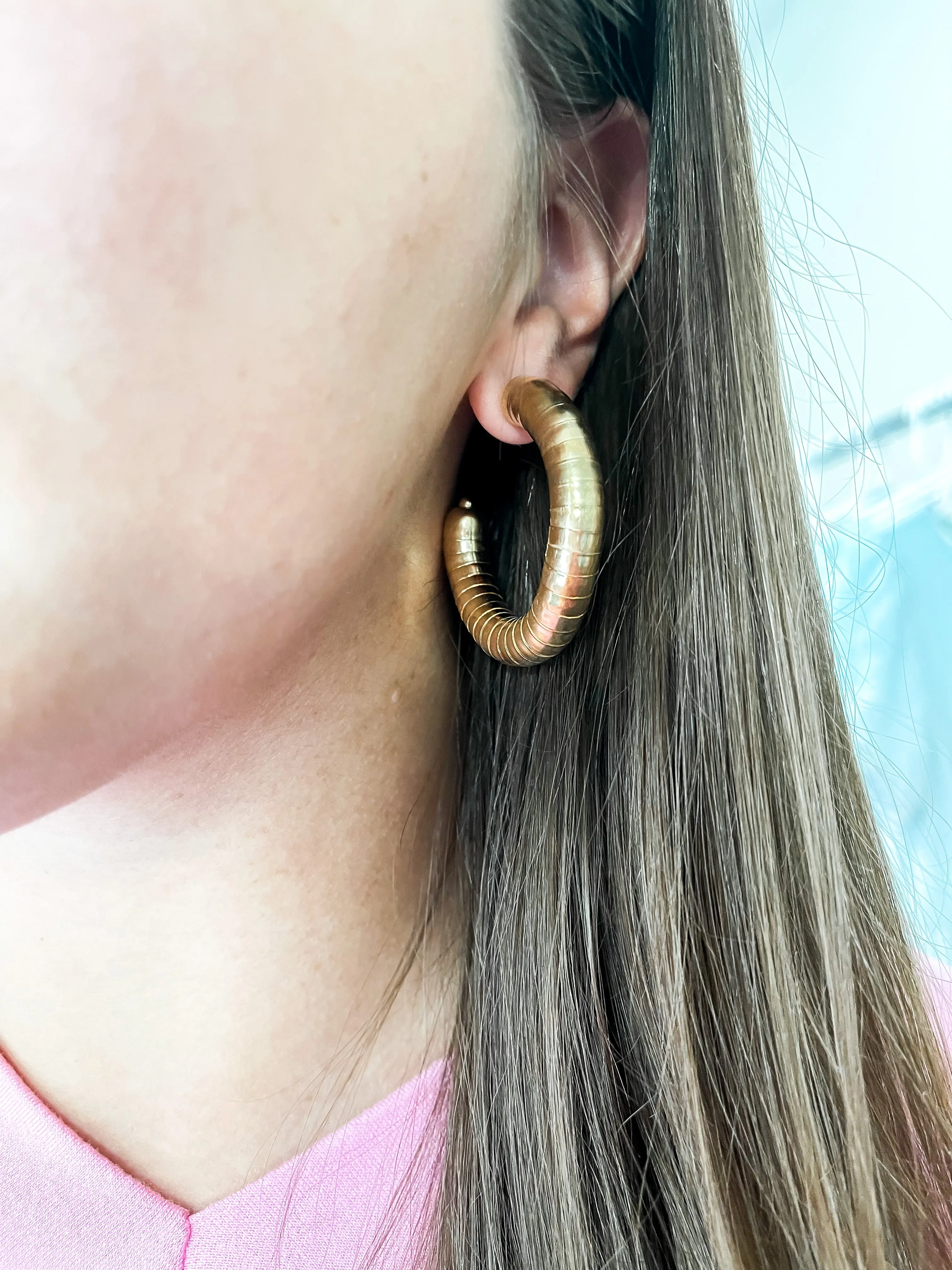 Gold Snakeskin Hoops