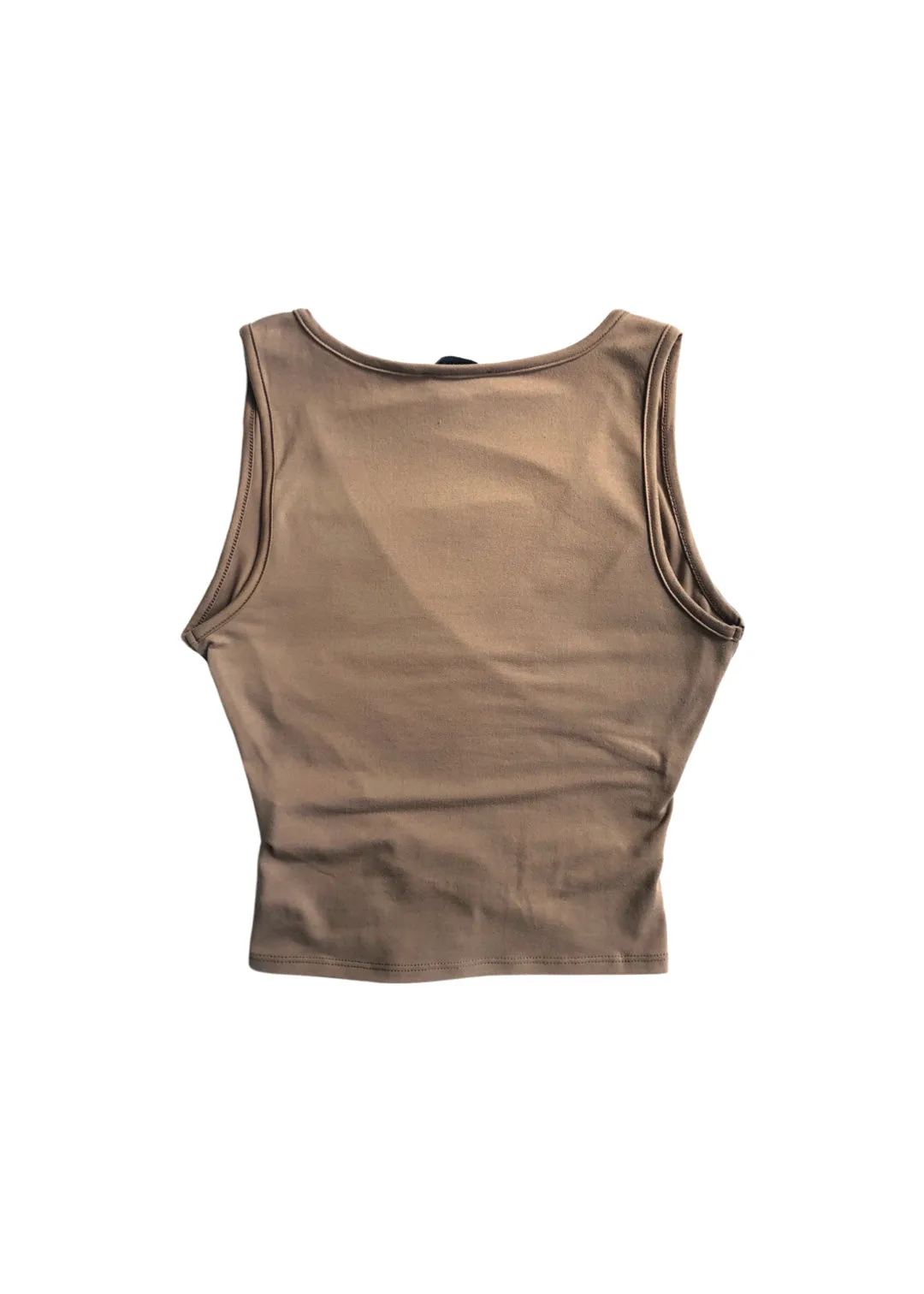 Grace Crossover Crop Top - Beige