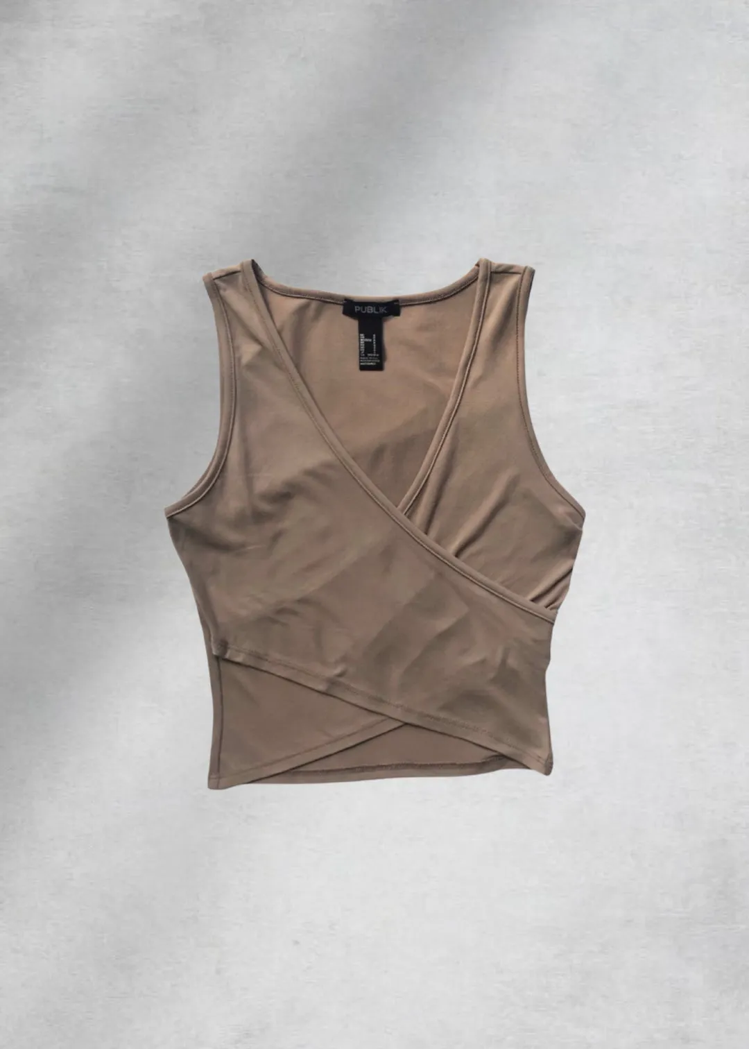 Grace Crossover Crop Top - Beige
