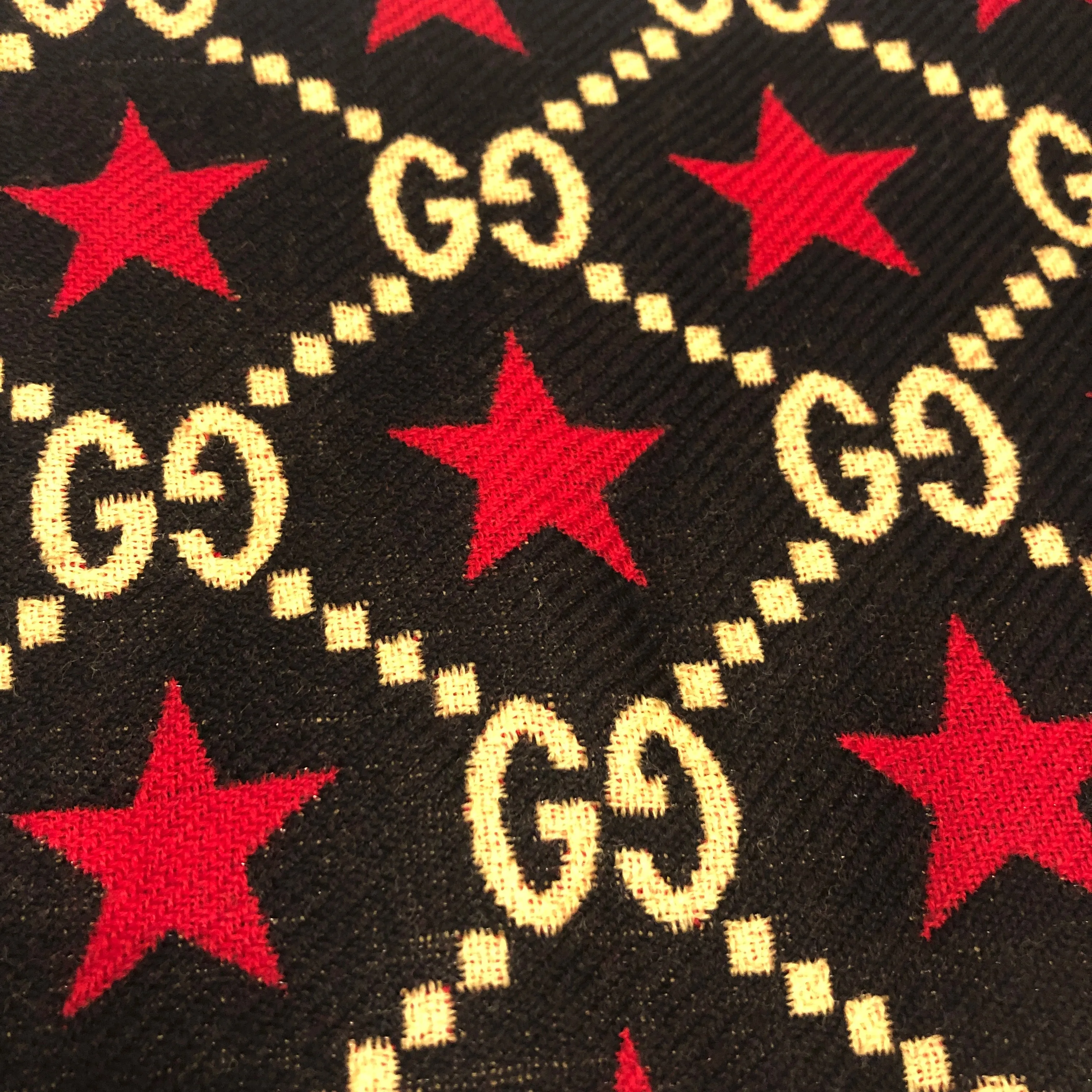 Gucci GG Stars Scarf in Black and Red