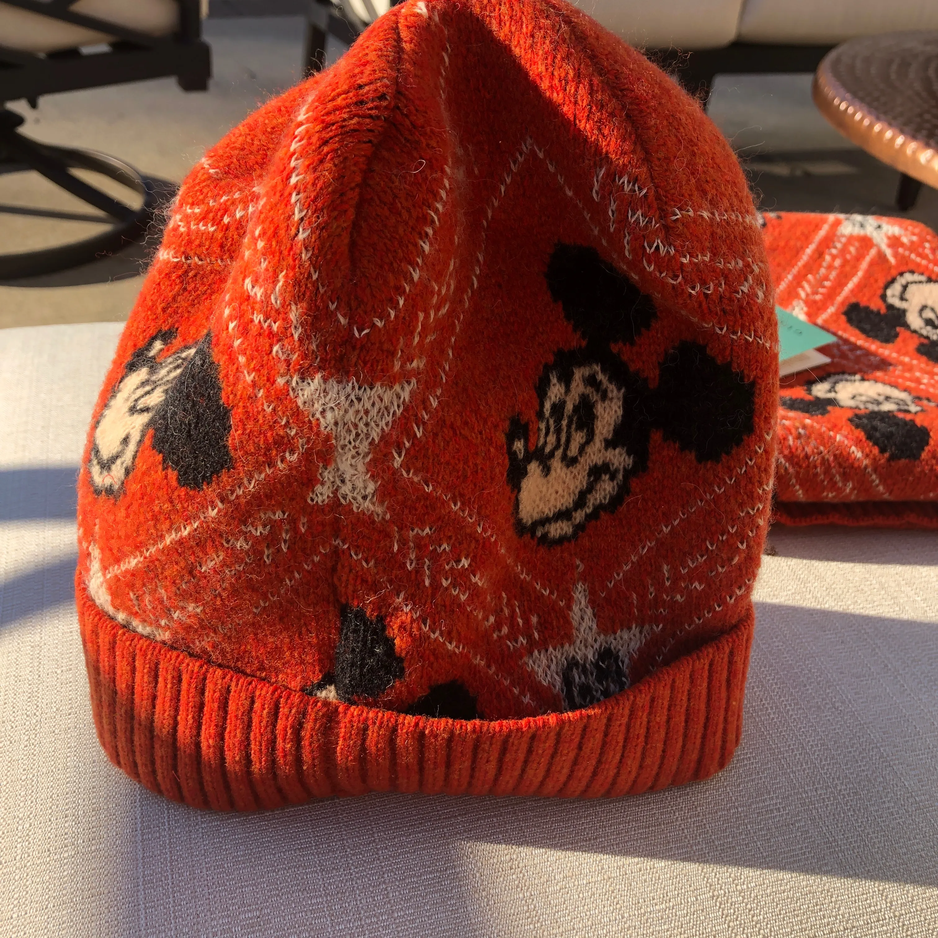 Gucci x Disney Jacquard-knit Beanie Hat in Orange
