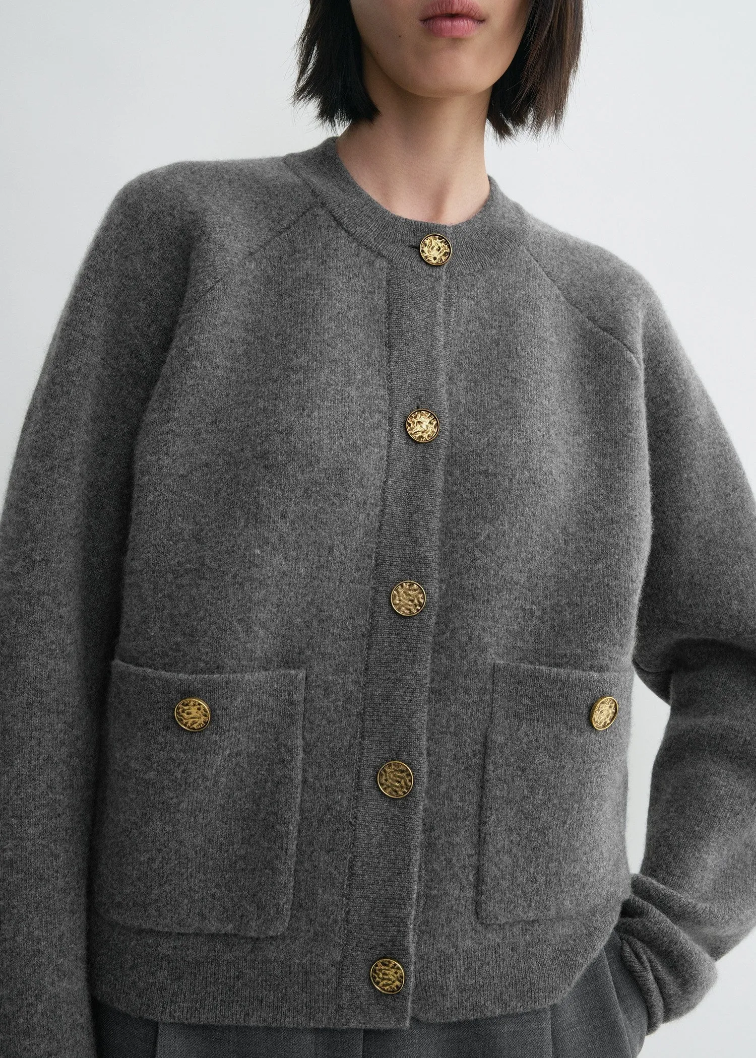 Hammered Button Cardigan