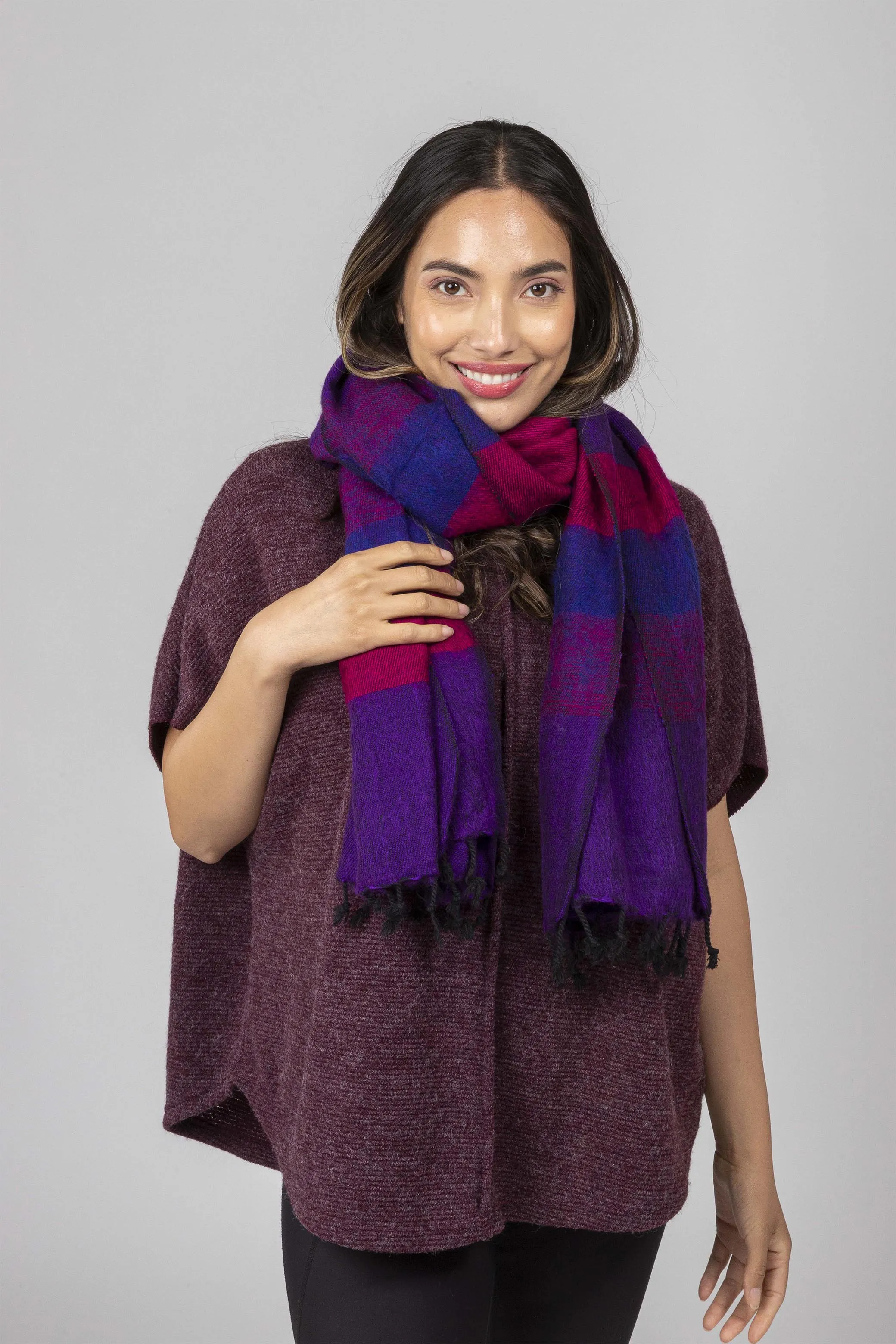 Hand loomed Yak Wool Blend Shawl/ Scarf