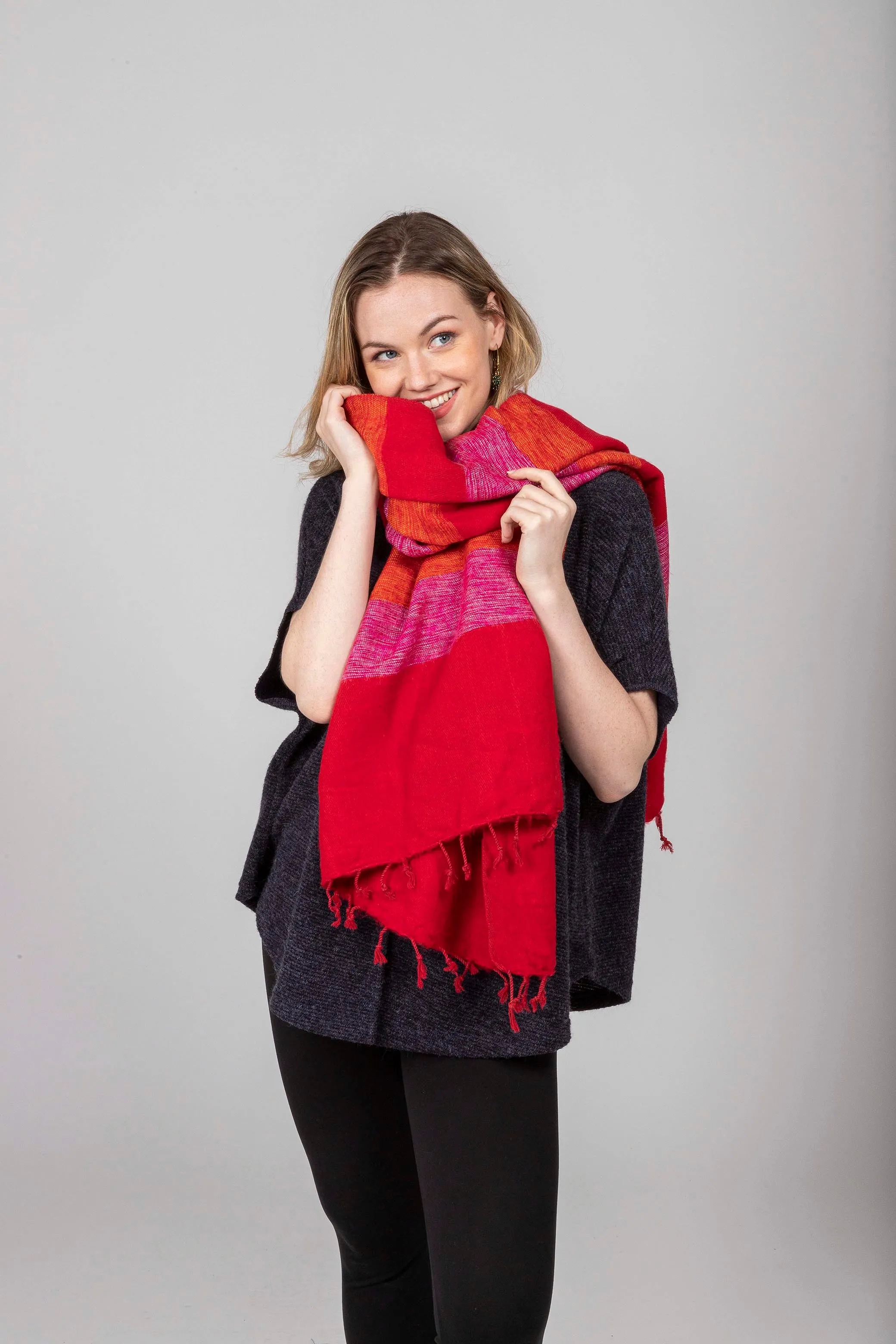Hand loomed Yak Wool Blend Shawl/ Scarf