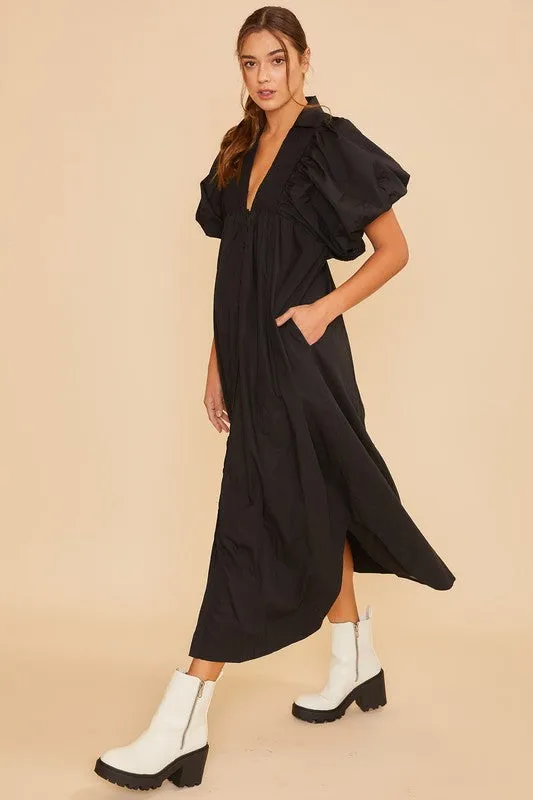 Hazel Blues® |  Annie Wear Smocked Puff Sleeve Midi Dress