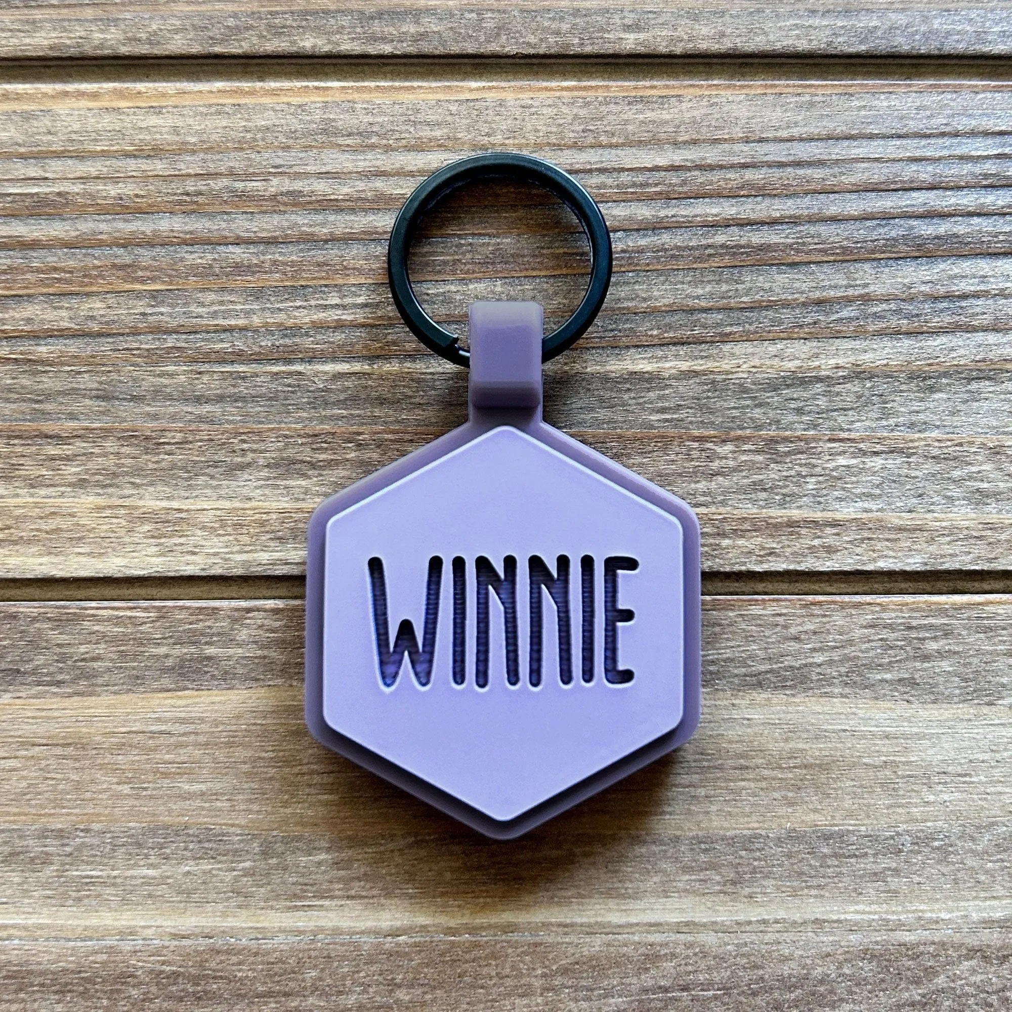 Heather Purple Silicone ID Tag