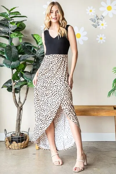 Heimish Animal Print V-Neck Wide Strap Dress