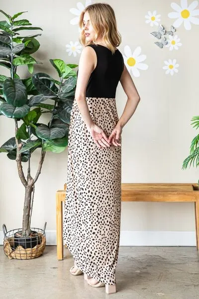 Heimish Animal Print V-Neck Wide Strap Dress